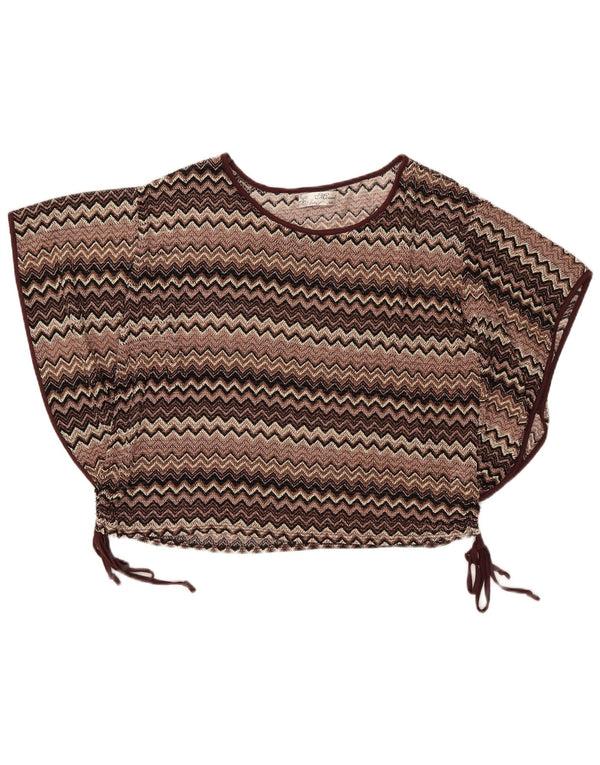 Mizumi Chemisier surdimensionné Batwing pour femme UK 10 Petit chevron marron
