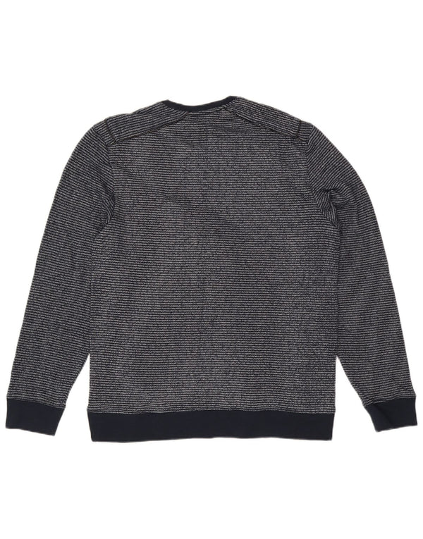 Calvin Klein Sweat-shirt pour homme en coton à fines rayures bleu marine