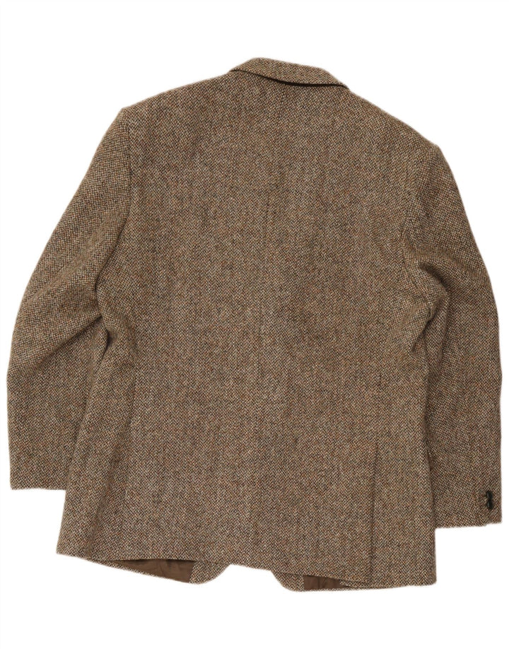 Harris Tweed Veste blazer à 2 boutons pour homme UK 44 XL en laine marron