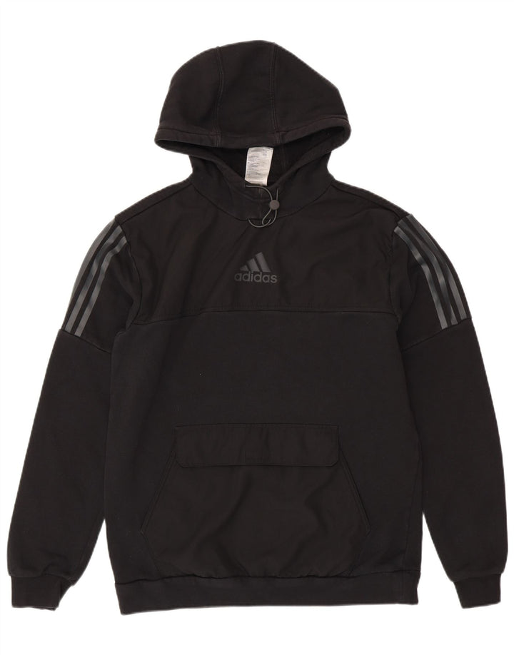 ADIDAS Pull à capuche pour homme en coton noir moyen
