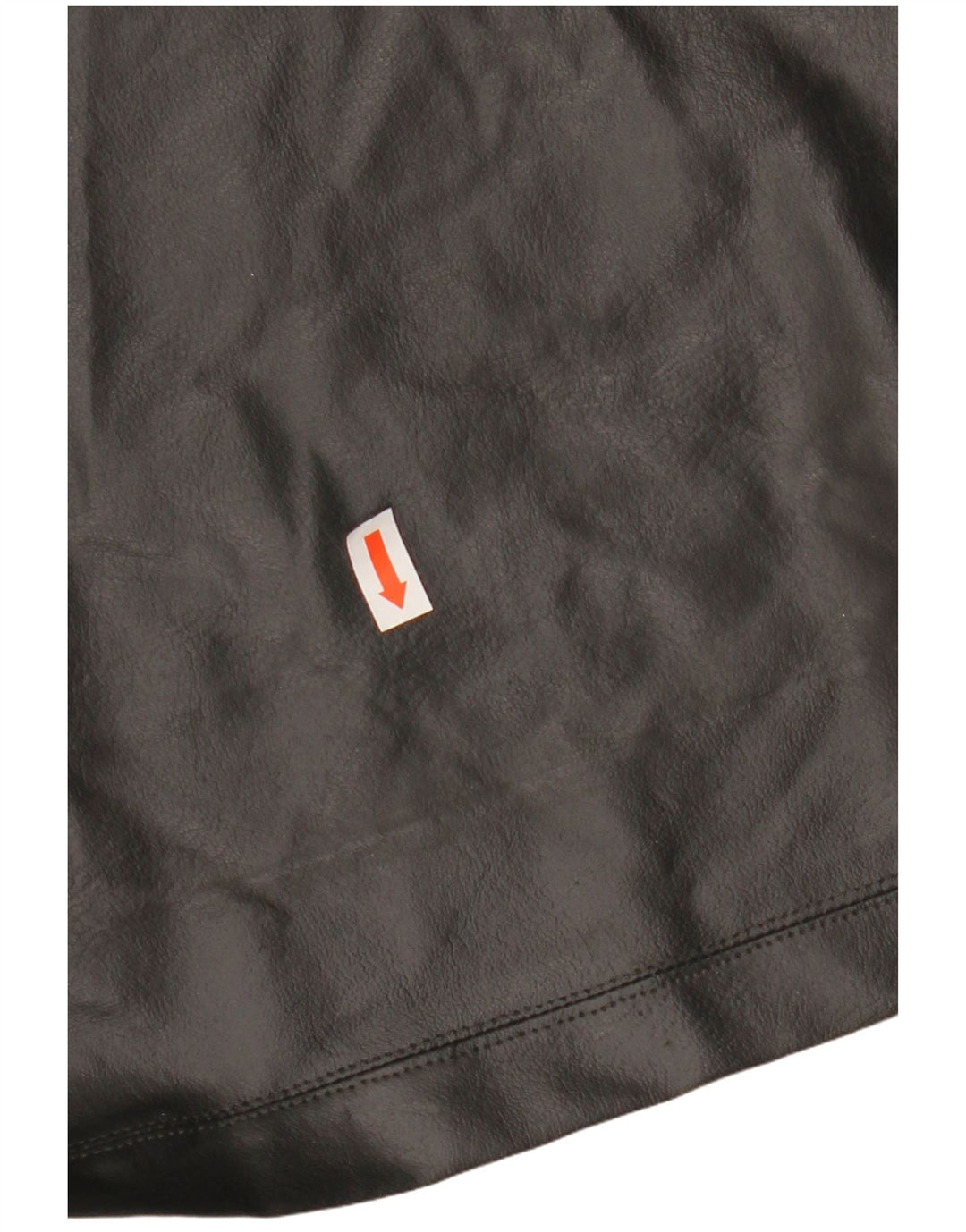 VINTAGE Manteau en cuir femme UK 12 Medium Black Colourblock