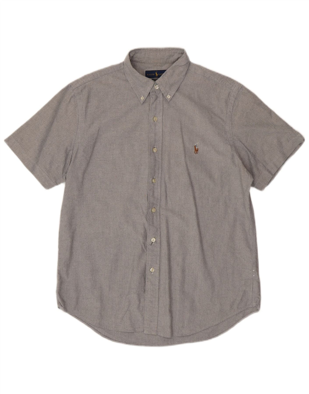 RALPH LAUREN Chemise à manches courtes pour homme, coupe classique, gris moyen, en coton