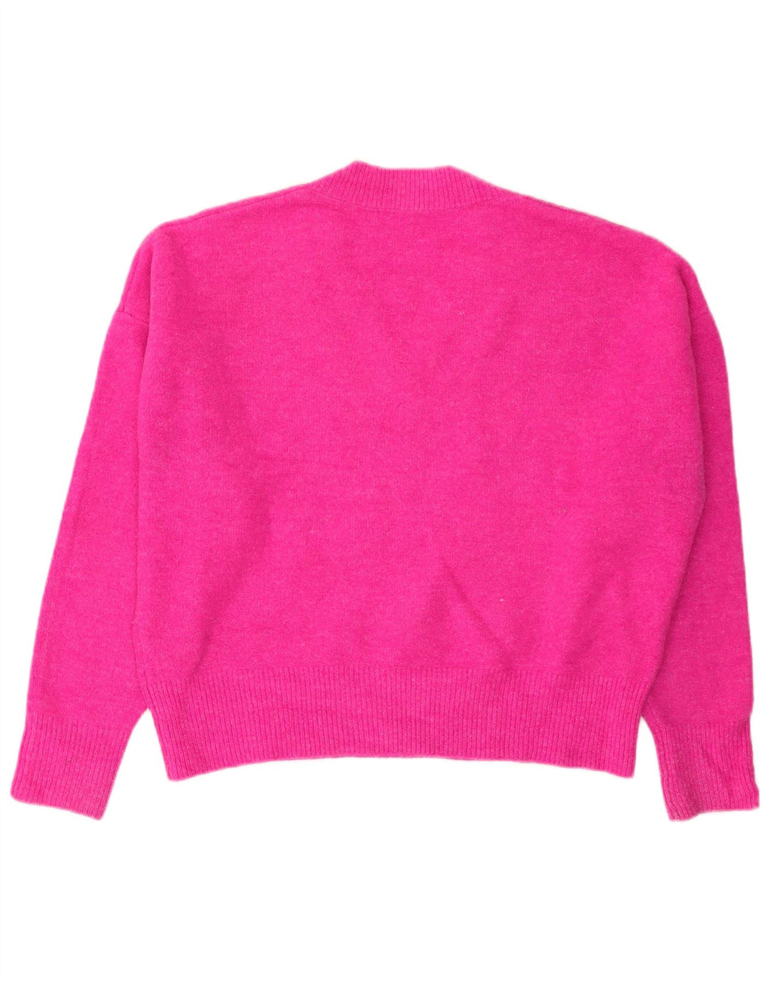 Zara Pull surdimensionné à col en V pour femme UK 14 Acrylique rose moyen