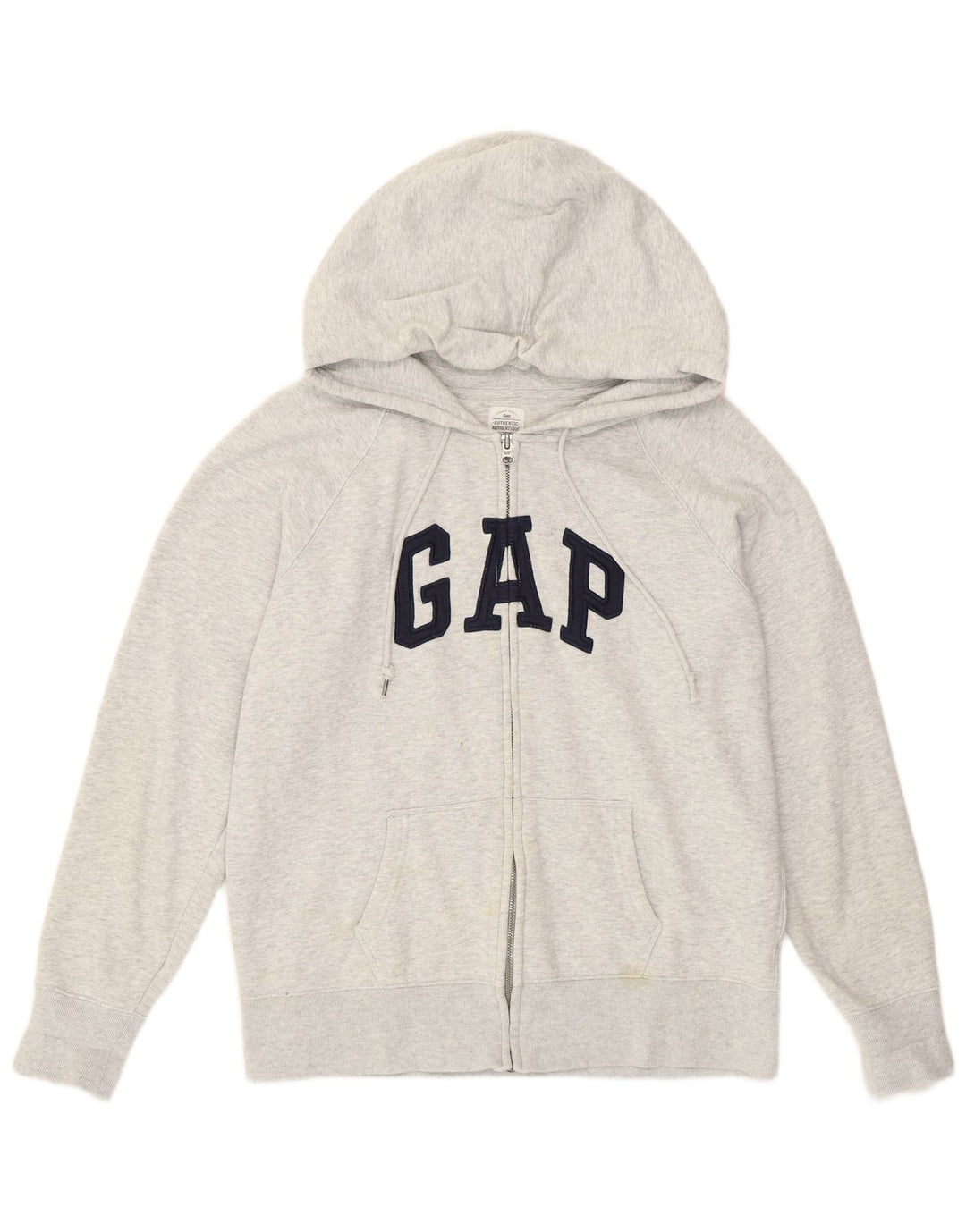 Gap Pull à capuche zippé graphique pour femme, grand coton gris