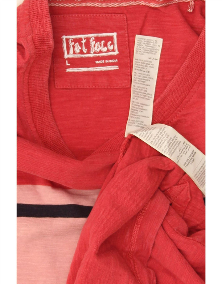 Fat Face T-Shirt Homme Haut Large Rouge Colorblock Coton