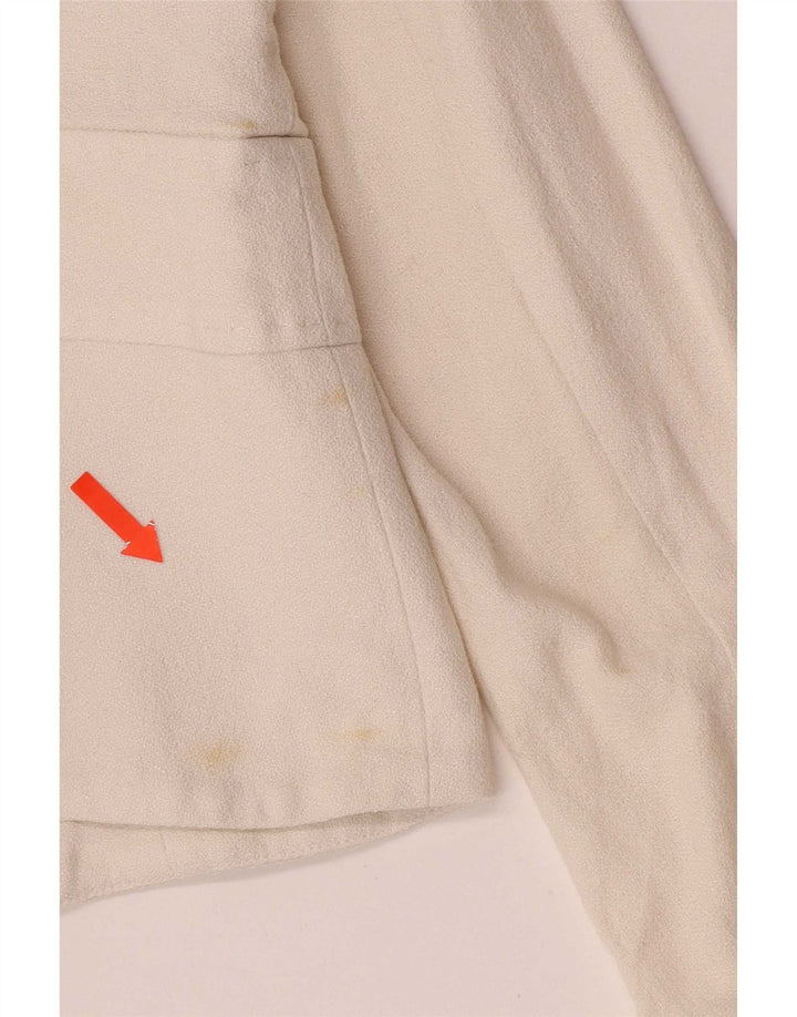 Valentino Femme Veste Blazer Courte 1 Bouton IT 44 Coton Blanc Cassé Moyen