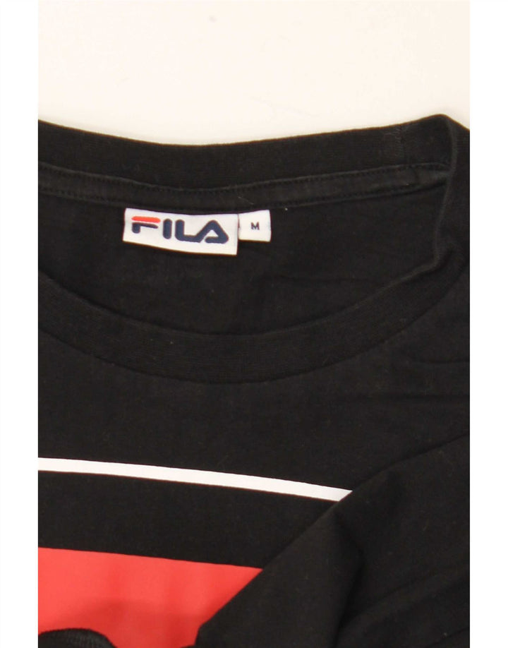 Fila T-shirt court graphique pour femme UK 14 Noir moyen