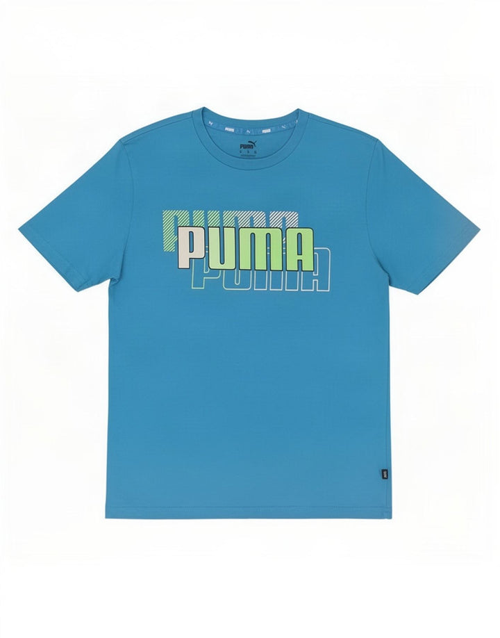 Puma T-Shirt Graphique Homme Bleu Moyen Coton
