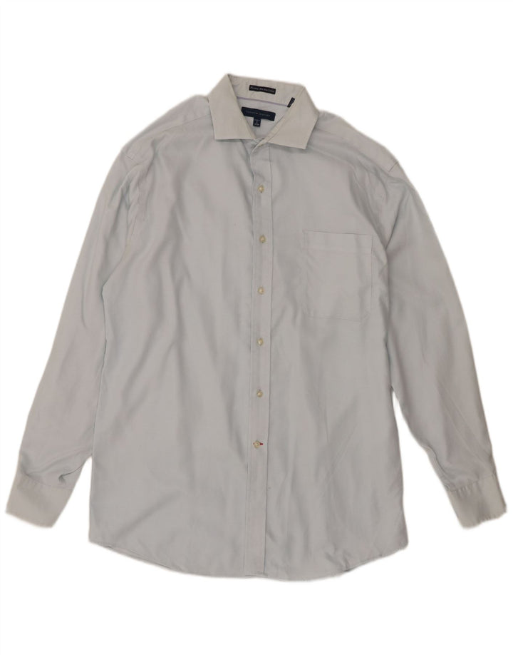 Tommy Hilfiger Chemise coupe régulière pour homme Taille 16 Grand coton bleu