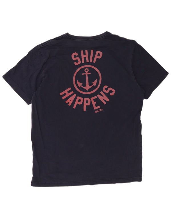 Nautica T-Shirt Graphique Homme Grand Bleu Marine Coton