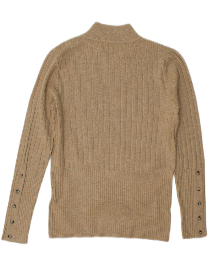 Marks & Spencer Pull col roulé pour femme UK 10 Small Beige Viscose