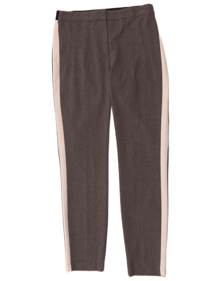 Pantalon Chino Slim Femme Zara Petit W26 L28 Gris Colorblock Polyester