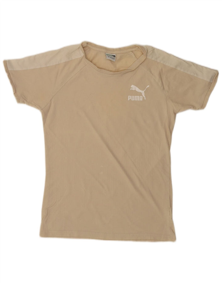 Puma T-Shirt Top Homme Beige Colorblock Petit