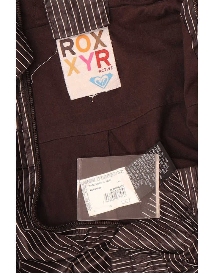 Roxy Veste de survêtement à capuche pour femme UK 18 XL Gris à fines rayures Polyester