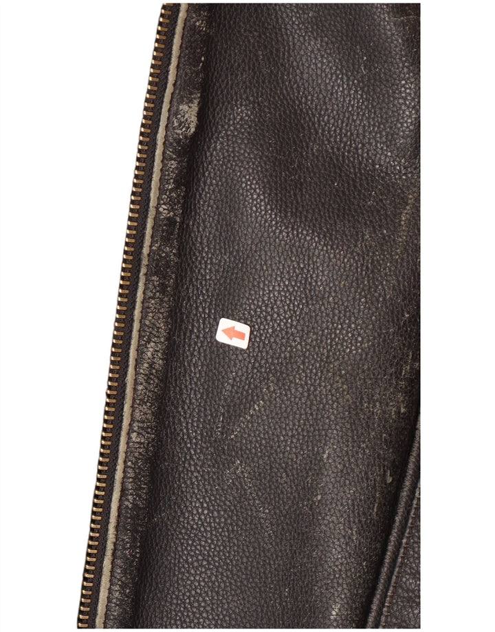 Highway 1 Veste de motard en cuir pour homme Taille 60 4XL Cuir noir