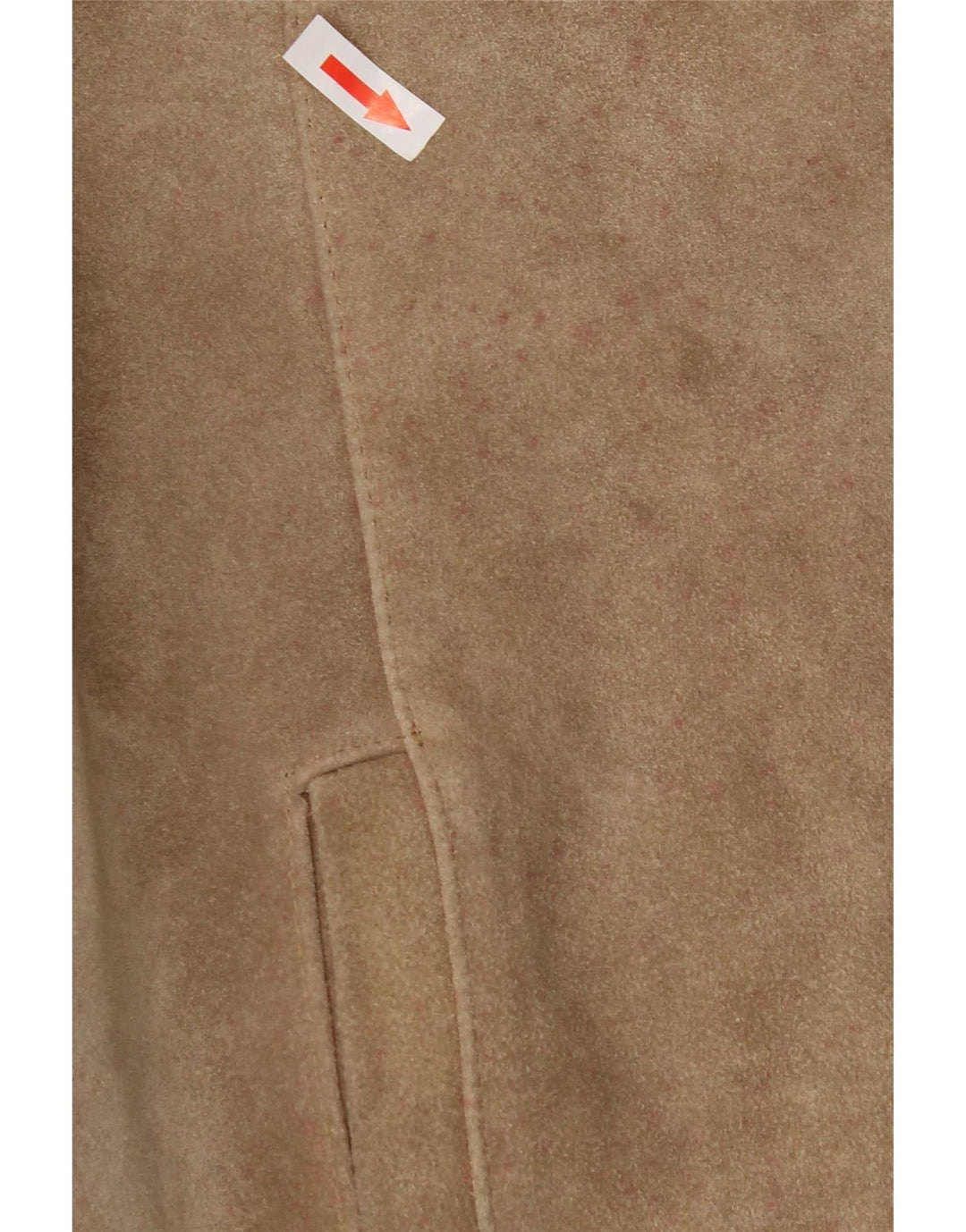veste bomber en daim femme vintage EU 50 XL Beige Colourblock Polyacrylique