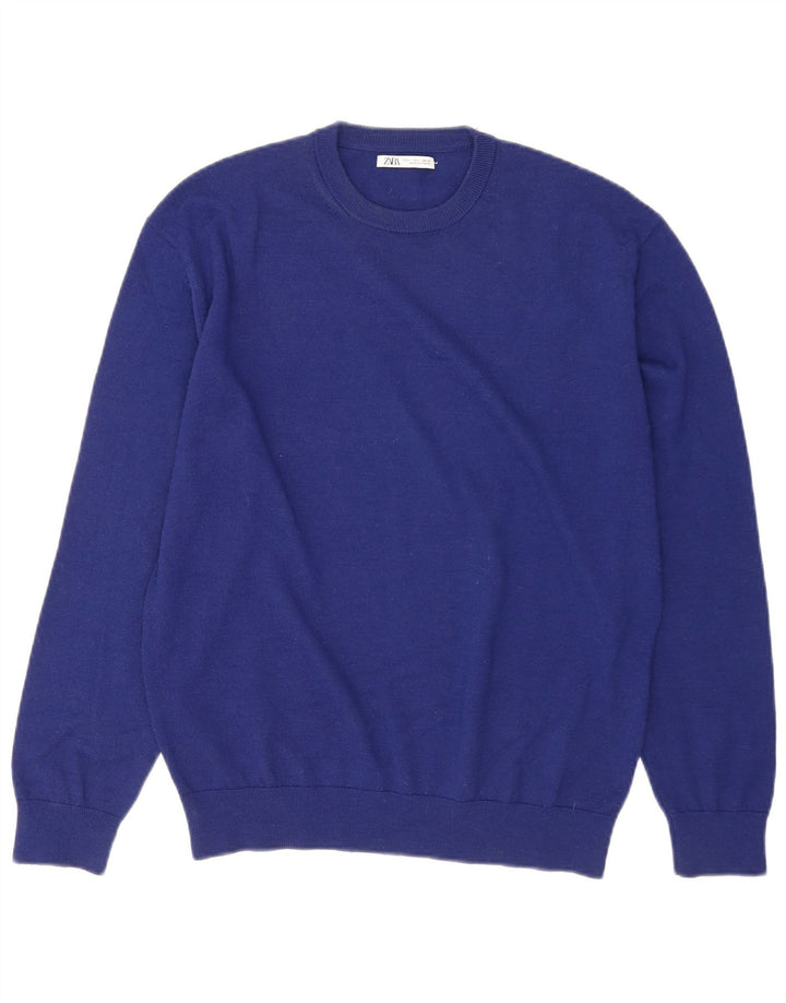 Zara Pull à col rond pour homme, grand bleu