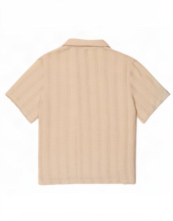 Zara Chemise en tricot à manches courtes pour hommes Grand polyester à rayures blanches