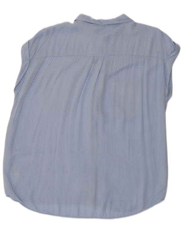 Oasis Chemisier sans manches pour femme UK 44 Large Bleu Viscose