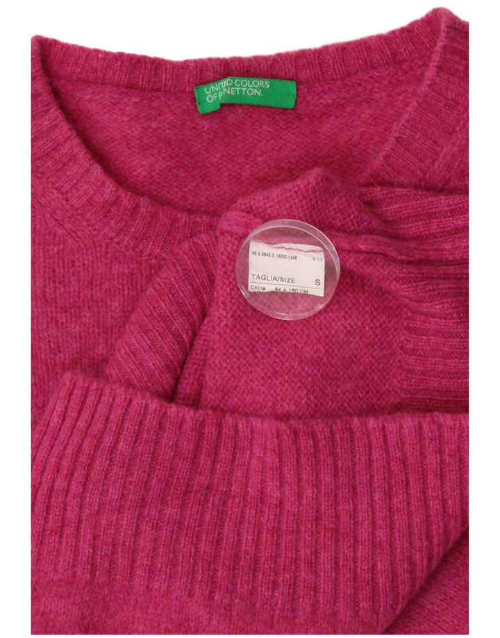 Benetton Pull à col rond pour femme UK 8 Small Rose