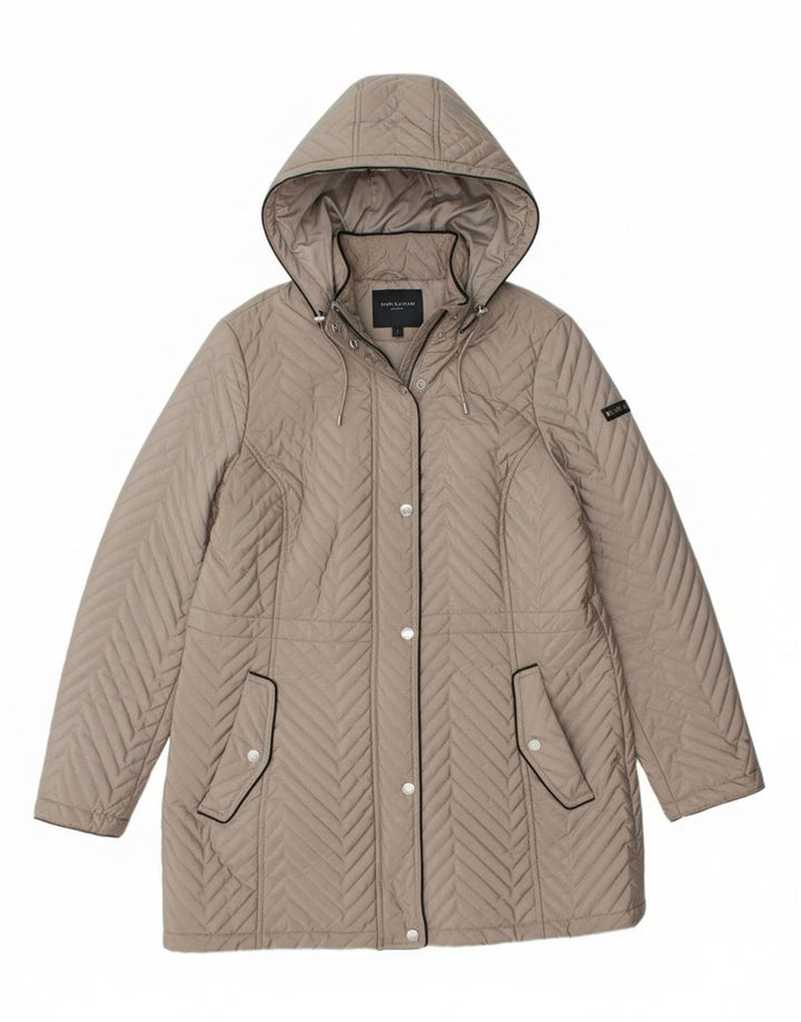 Dkny Manteau matelassé pour femme UK 16 Large Gris