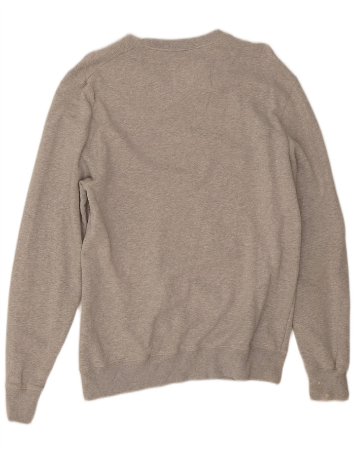 Jack Wills Sweat-Shirt Graphique Homme Gris Moyen Moucheté Coton