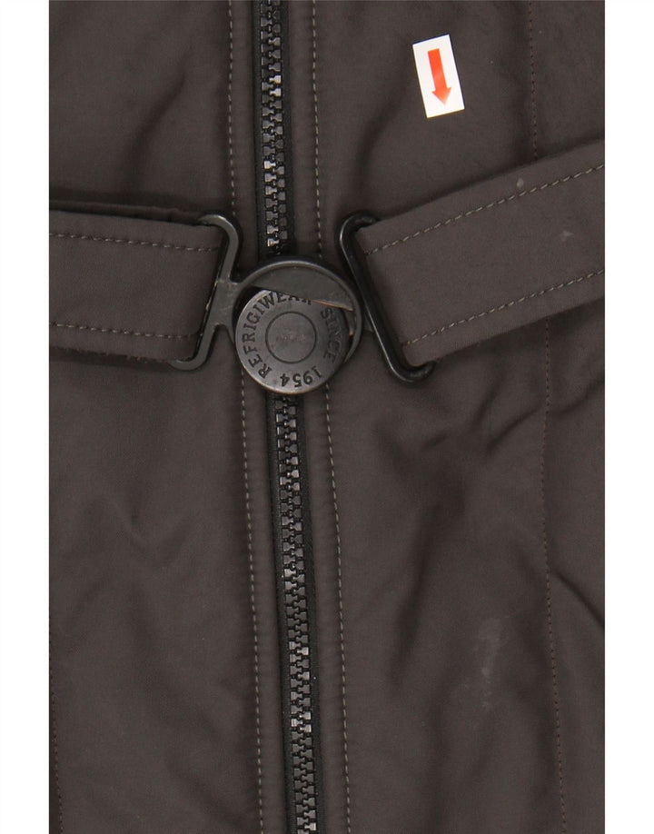 Refrigiwear Manteau rembourré à capuche pour femme IT 46 Large Kaki Nylon