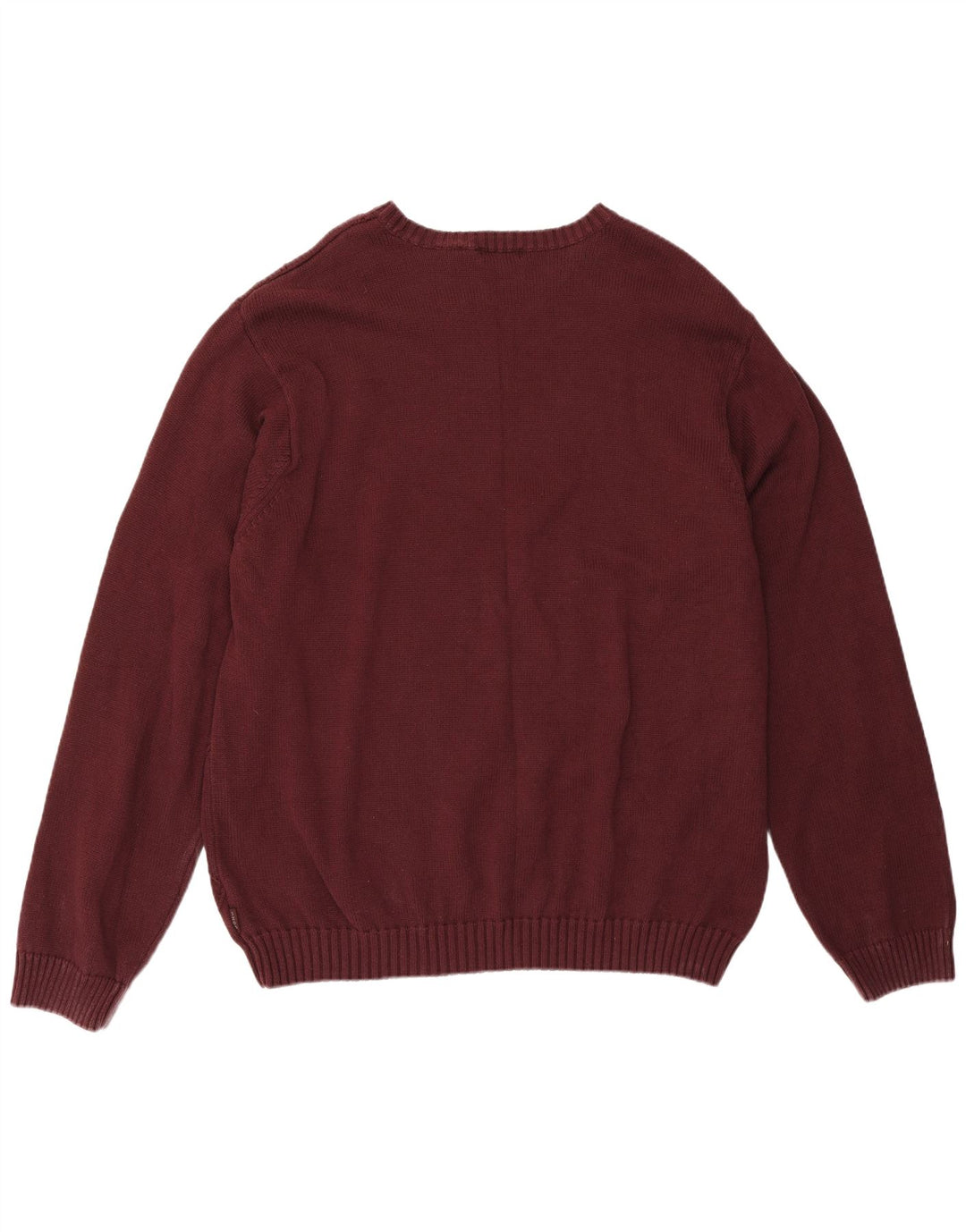 IZOD Pull à col rond pour homme 2XL en coton bordeaux