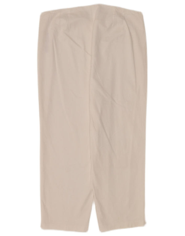 Marks & Spencer Pantalon Capri Femme UK 14 Large W32 L22 Coton Blanc