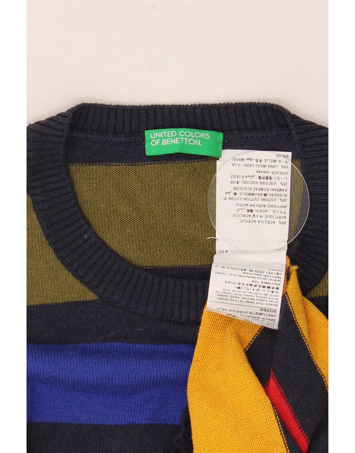 Benetton Pull à col rond pour garçon 11-12 ans 2XL Multicolore