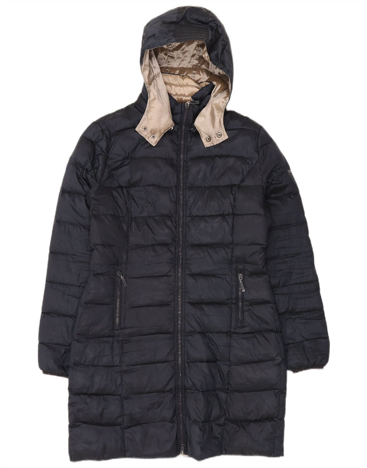 Ellesse Manteau rembourré à capuche pour femme UK 18 XL Noir Polyester