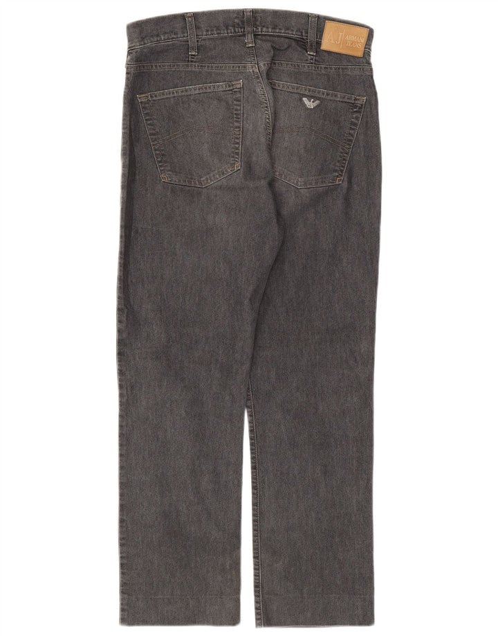 ARMANI Womens Straight Jeans W33 L28 Grey Cotton