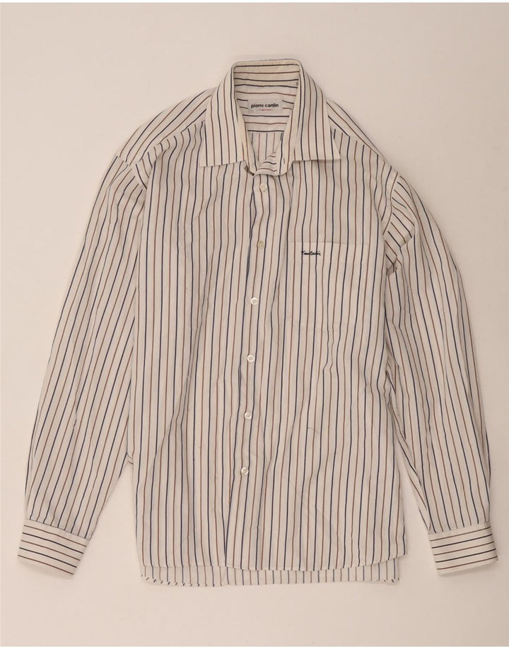 Pierre Cardin Chemise Homme Taille 41 Moyen Blanc Rayé