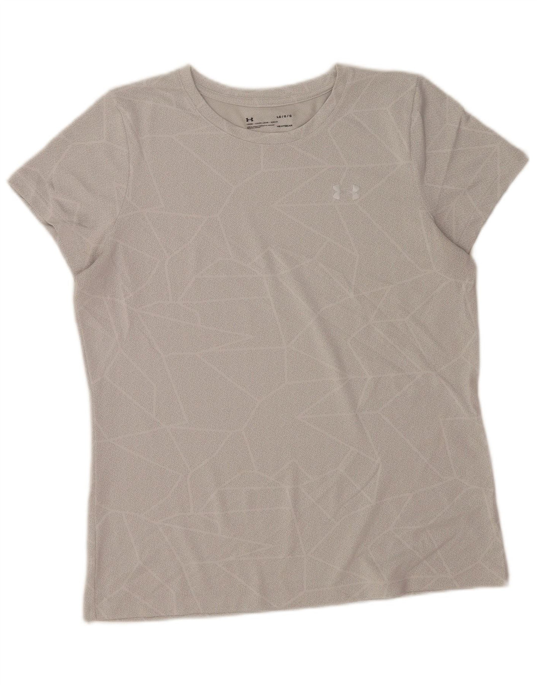 Under Armour Heat Gear T-Shirt Top Homme Gris Géométrique Polyester