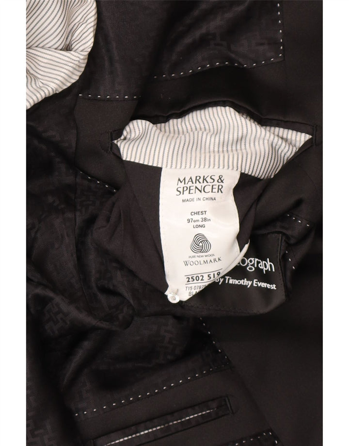 Marks & Spencer Veste blazer longue autographe pour homme UK 38 Noir moyen