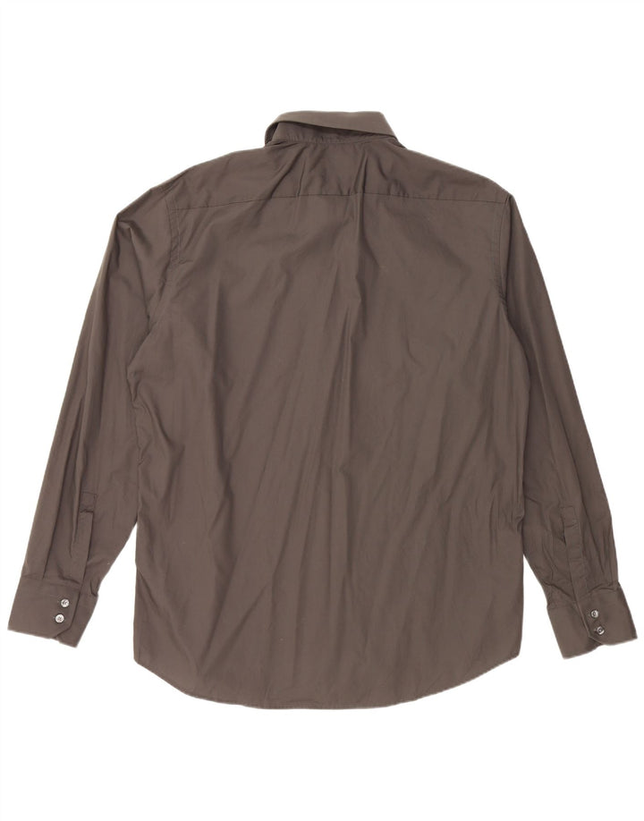 HUGO BOSS Chemise Regular Fit Homme Taille 44 17 1/2 XL Coton Gris