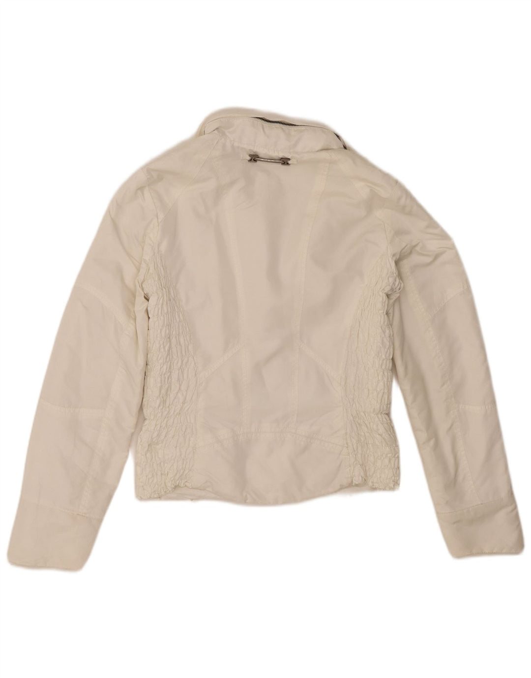 Zara Womens Bomber Jacket UK 12 Medium Blanc Polyester