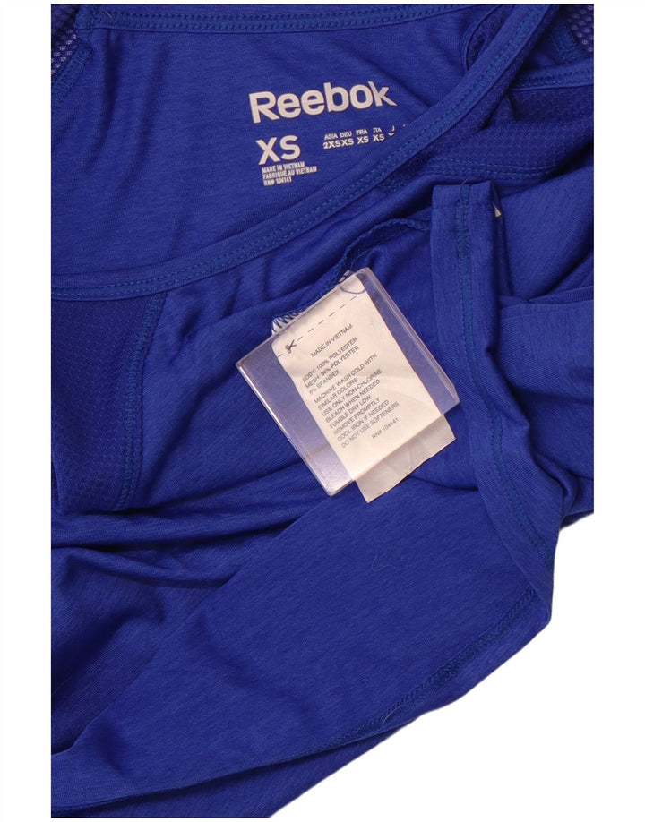 REEBOK Débardeur Femme UK 8 Small Bleu Polyester Sports
