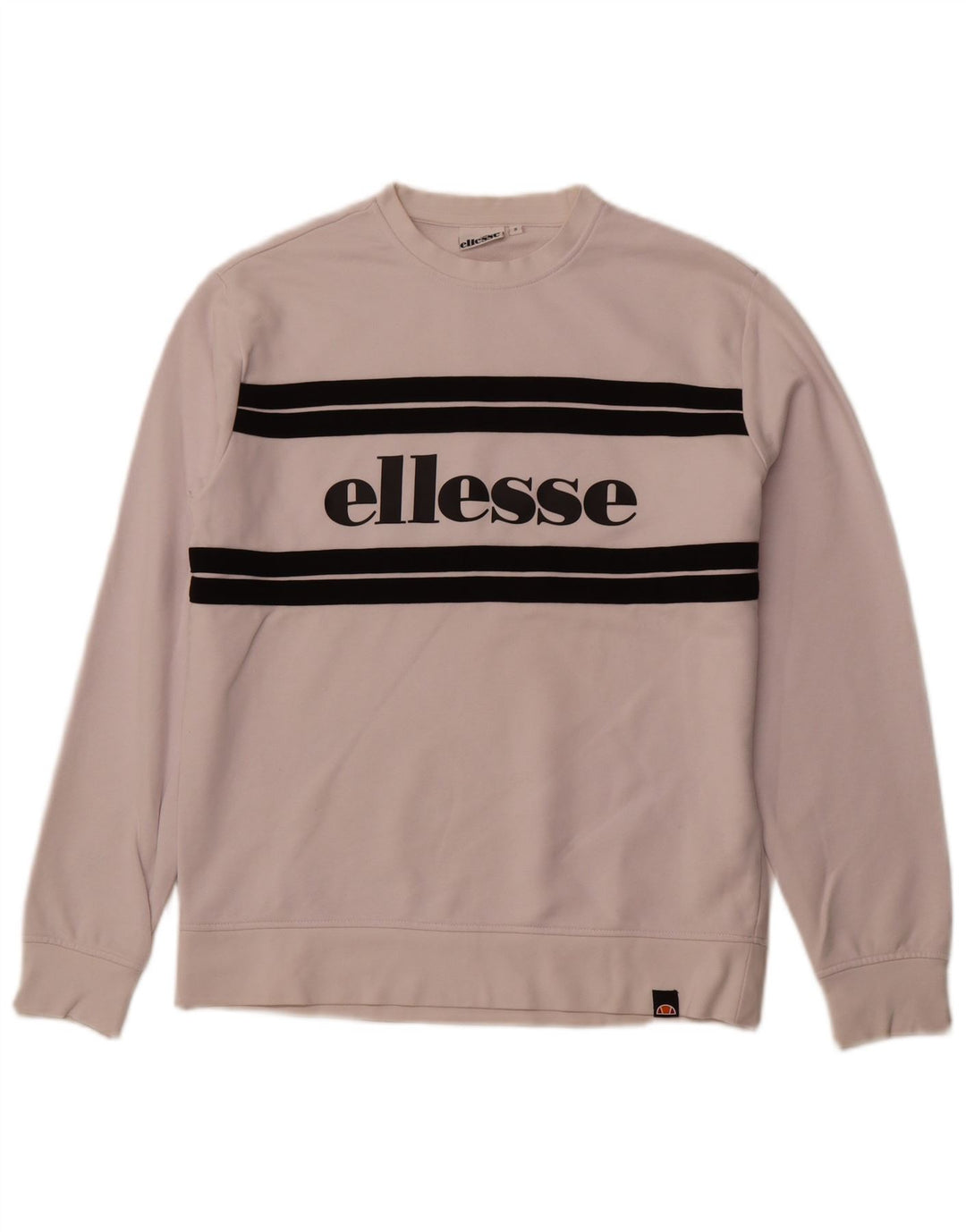 ELLESSE Sweat-Shirt Graphique Homme Petit Blanc Colorblock Coton