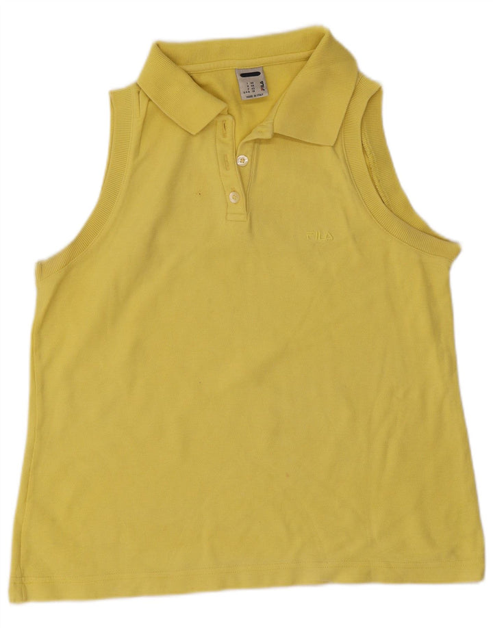 Fila Polo sans manches pour femme IT 46 Large Jaune