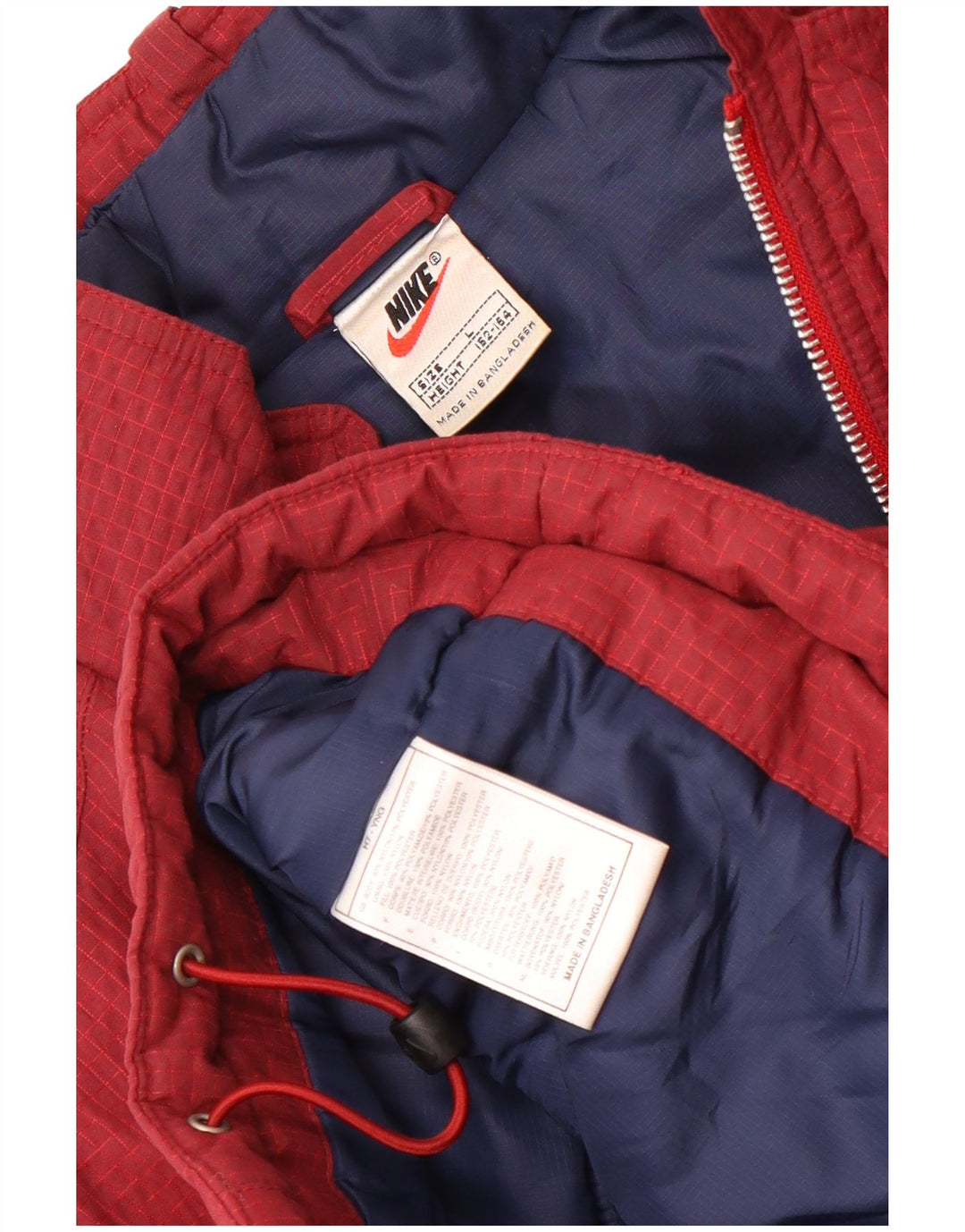 Nike Veste coupe-vent pour garçon 12-13 ans en nylon à carreaux bordeaux Taille L