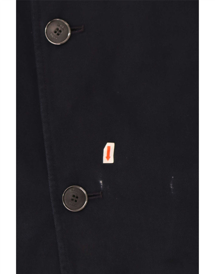 Hugo Boss Pardessus pour homme EU 52 XL Bleu marine Coton