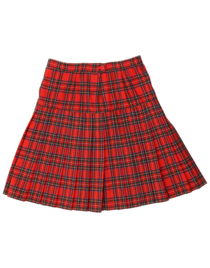 jupe plissée femme vintage W28 Carreau rouge moyen