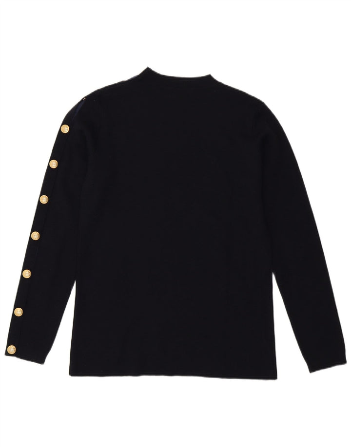 Gas Pull à col boutonné pour femme UK 10 Petit Bleu marine
