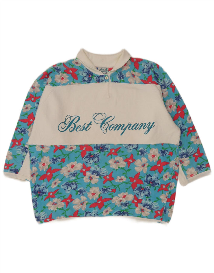 Best Company Haut surdimensionné à manches 1/2 pour femme UK 44 Bleu moyen floral