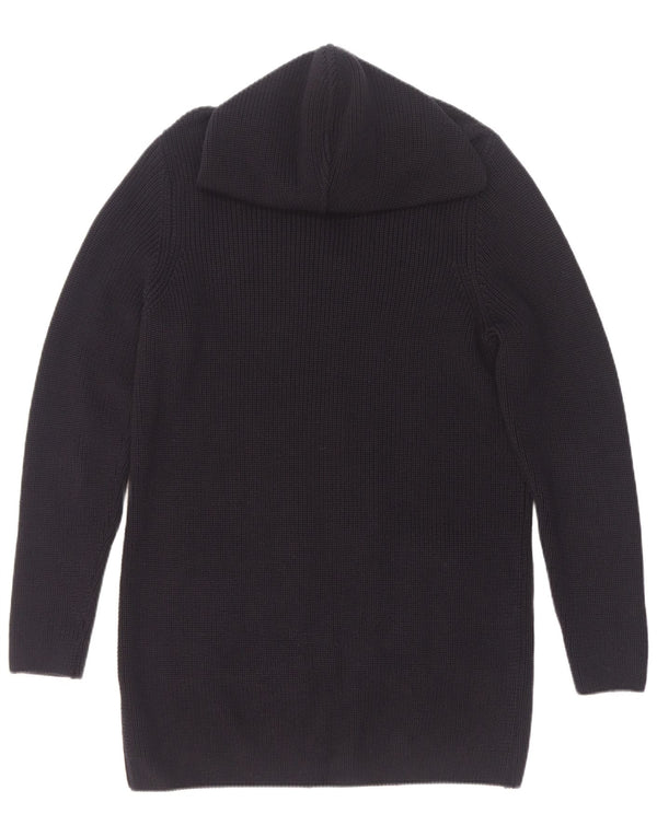 Zara Homme Cardigan À Capuche Pull Petit Bleu Marine Coton