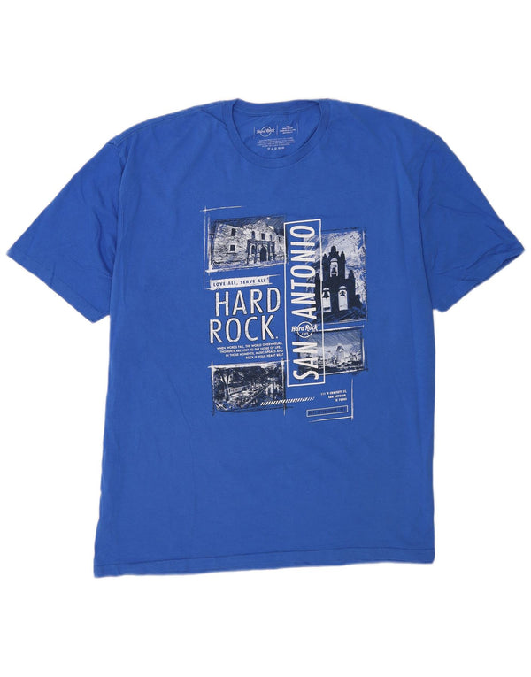Hard Rock Cafe Hommes San Antonio T-Shirt Graphique Haut 2XL Bleu Coton