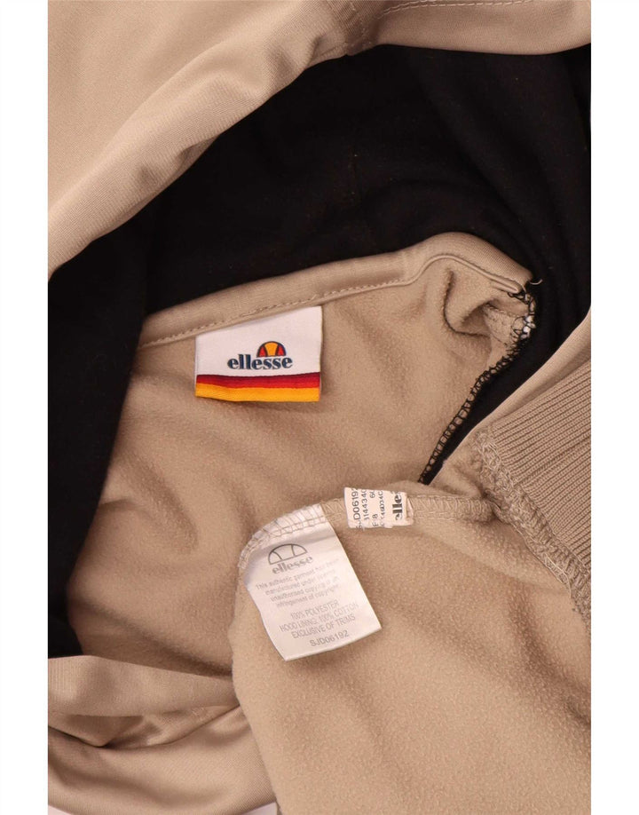 Ellesse Pull à capuche graphique pour homme Petit polyester beige color block