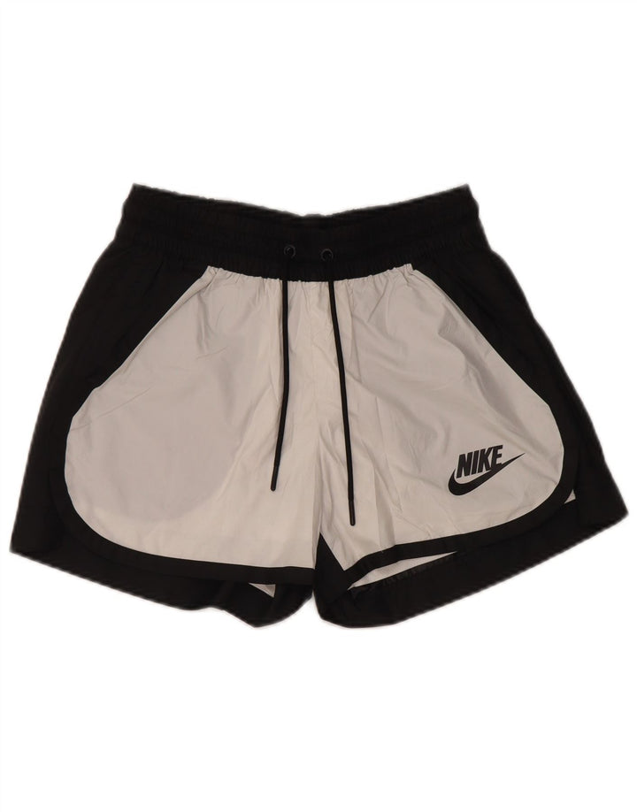 NIKE Short de sport pour femme UK 6 XS Noir Colorblock Polyester