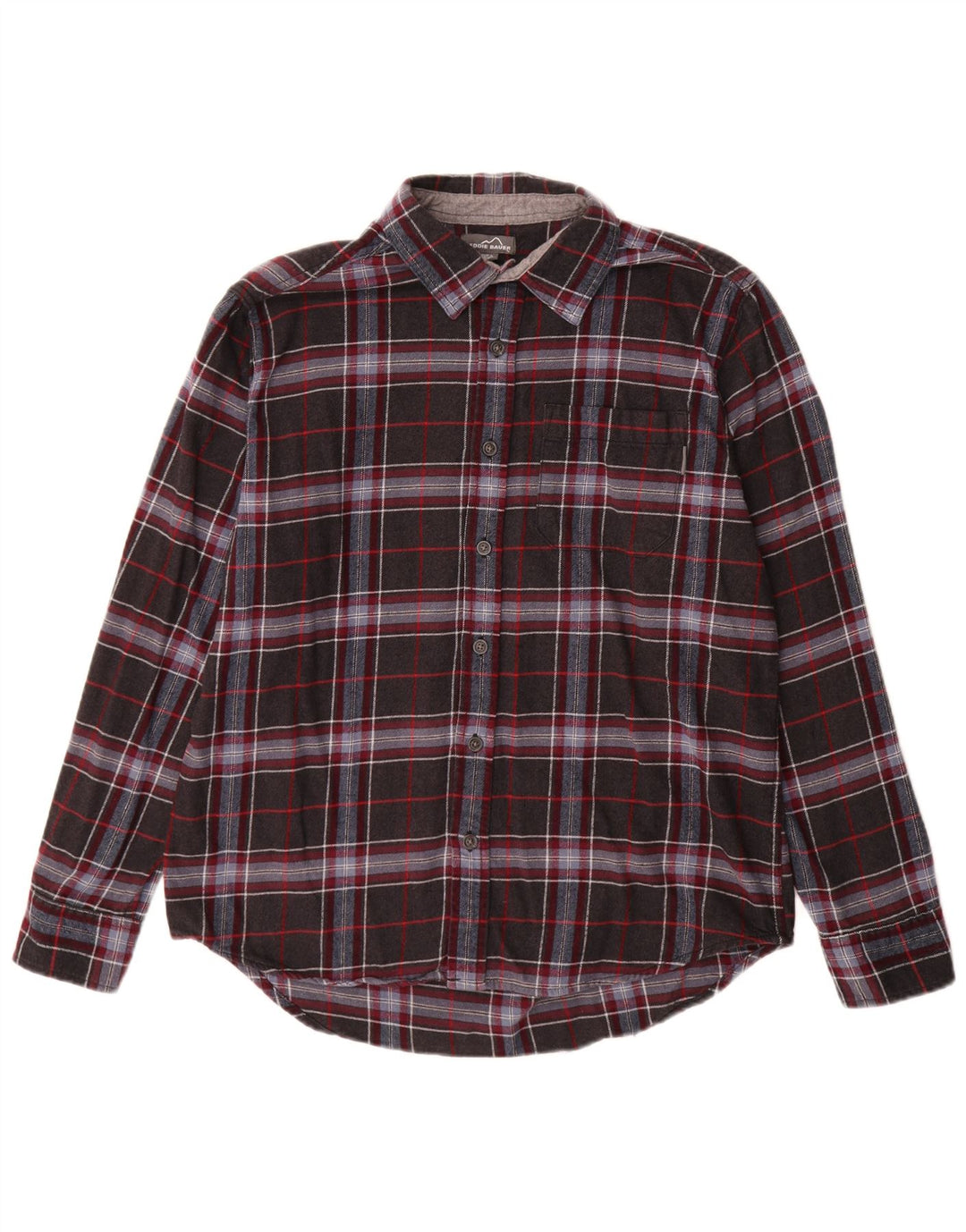 Eddie Bauer Chemise en flanelle pour homme en coton à carreaux gris